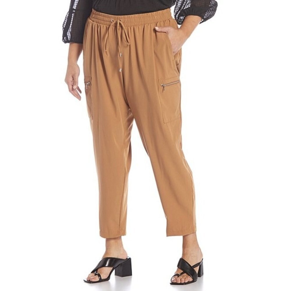 Calvin Klein Tech Stretch Zipper Pocket Drawstring Pants Sz. 1X NEW